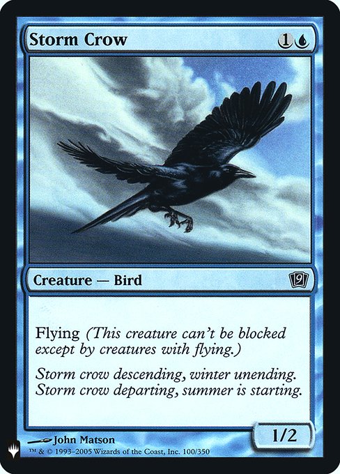 【Foil】《嵐雲のカラス/Storm Crow》[PWシンボル付き再版] 青C